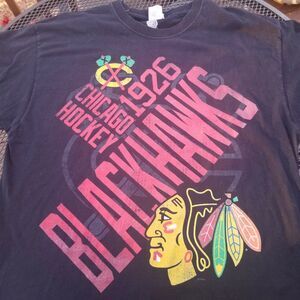 CHICAGO BLACKHAWKS T-Shirt Mens XL Hockey 1926 Black NHL Ice Hockey